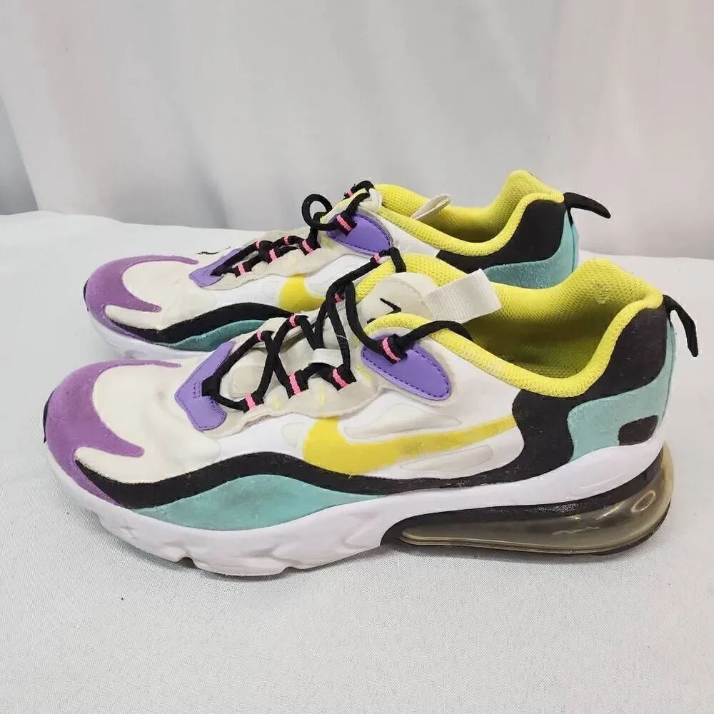 Nike Air Max 270 React Size 7y Girls Women's Size 8.5 Geometric Bright Violet At